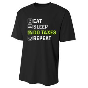 Eat Sleep Do Taxes Repeat,Tax Day T Performance Sprint T-Shirt