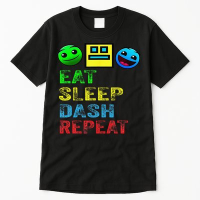 Eat Sleep Dash Repeat Video Game Geometry Video Gamer Gift Tall T-Shirt