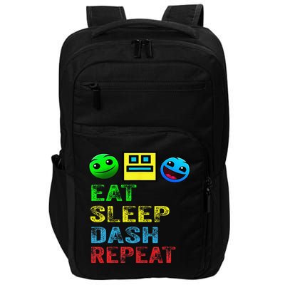 Eat Sleep Dash Repeat Video Game Geometry Video Gamer Gift Impact Tech Backpack