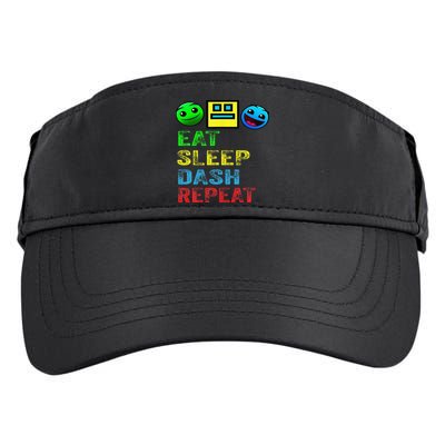 Eat Sleep Dash Repeat Video Game Geometry Video Gamer Gift Adult Drive Performance Visor