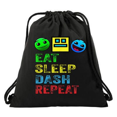 Eat Sleep Dash Repeat Video Game Geometry Video Gamer Gift Drawstring Bag