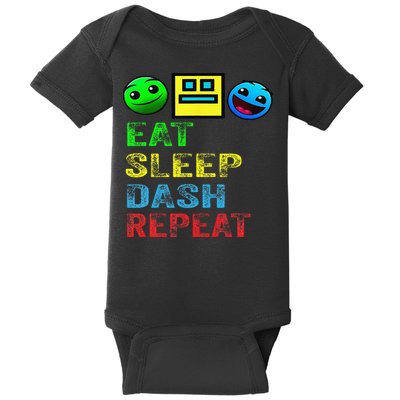 Eat Sleep Dash Repeat Video Game Geometry Video Gamer Gift Baby Bodysuit