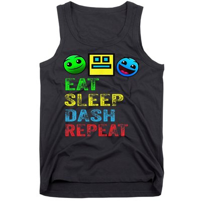 Eat Sleep Dash Repeat Video Game Geometry Video Gamer Gift Tank Top