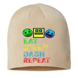 Eat Sleep Dash Repeat Video Game Geometry Video Gamer Gift Sustainable Beanie