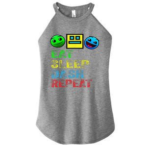 Eat Sleep Dash Repeat Video Game Geometry Video Gamer Gift Women's Perfect Tri Rocker Tank