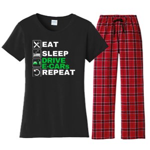 Eat Sleep Drive ECars Drive Electric Funny Electric Vehicle Women's Flannel Pajama Set