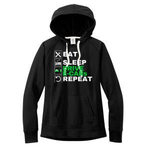 Eat Sleep Drive ECars Drive Electric Funny Electric Vehicle Women's Fleece Hoodie