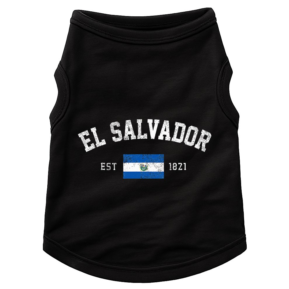El Salvador Est. 1821 Salvadoran Flag Independence Day Doggie Tank