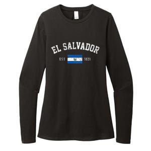 El Salvador Est. 1821 Salvadoran Flag Independence Day Womens CVC Long Sleeve Shirt