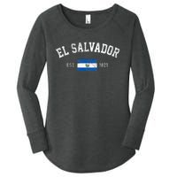 El Salvador Est. 1821 Salvadoran Flag Independence Day Women's Perfect Tri Tunic Long Sleeve Shirt