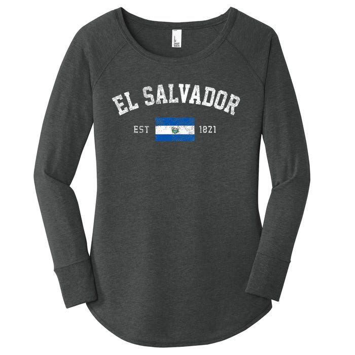 El Salvador Est. 1821 Salvadoran Flag Independence Day Women's Perfect Tri Tunic Long Sleeve Shirt