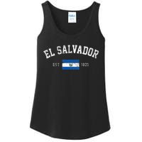 El Salvador Est. 1821 Salvadoran Flag Independence Day Ladies Essential Tank