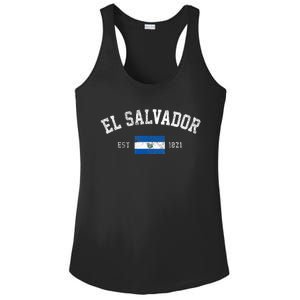 El Salvador Est. 1821 Salvadoran Flag Independence Day Ladies PosiCharge Competitor Racerback Tank