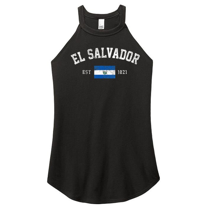 El Salvador Est. 1821 Salvadoran Flag Independence Day Women's Perfect Tri Rocker Tank