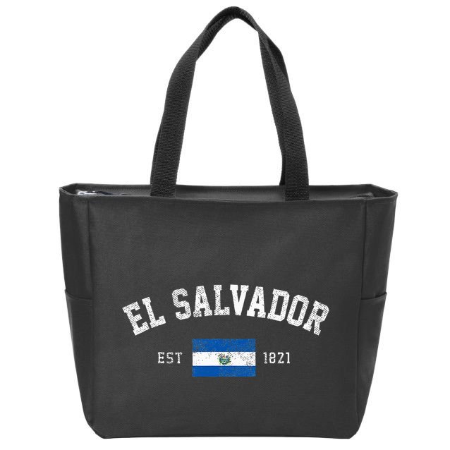 El Salvador Est. 1821 Salvadoran Flag Independence Day Zip Tote Bag