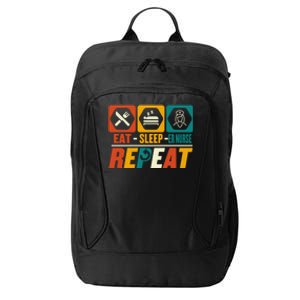 Eat Sleep Er Nurse Repeat Funny Emergency Room Nurse Nursing Cool Gift City Backpack