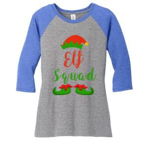 Elf Squad Elf | Funny Christmas Family Matching T Gift Hoodie Women's Tri-Blend 3/4-Sleeve Raglan Shirt