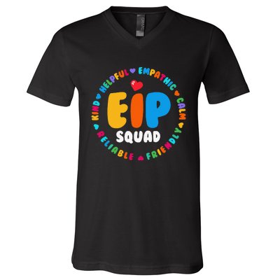 EIP Squad Early Intervention Program Intervention ECSE Team V-Neck T-Shirt