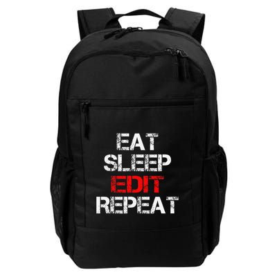 Eat Sleep Edit Repeat Editor Writer Journalist Reporter Daily Commute Backpack