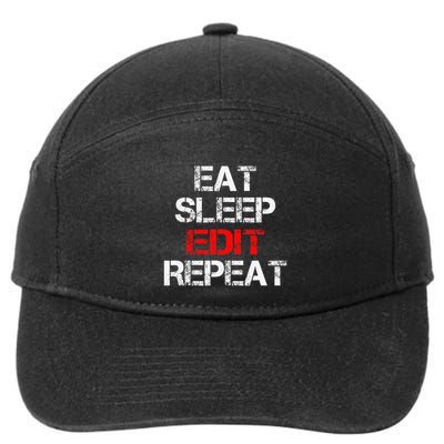 Eat Sleep Edit Repeat Editor Writer Journalist Reporter 7-Panel Snapback Hat