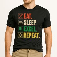Eat Sleep Excel Repeat Funny Vintage Retro Excel Cooling Performance Crew T-Shirt