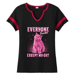 Everyone Sucks Except My Cat Ladies Halftime Notch Neck Tee