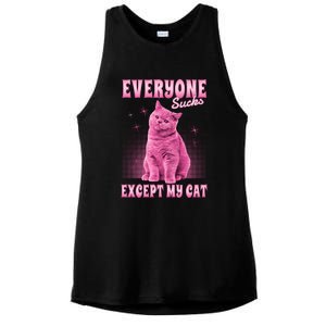 Everyone Sucks Except My Cat Ladies PosiCharge Tri-Blend Wicking Tank