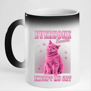 Everyone Sucks Except My Cat 11oz Black Color Changing Mug