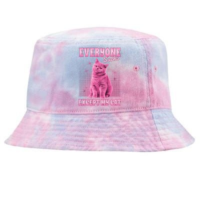 Everyone Sucks Except My Cat Tie-Dyed Bucket Hat