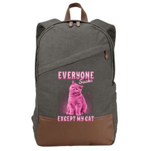 Everyone Sucks Except My Cat Cotton Canvas Backpack