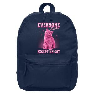 Everyone Sucks Except My Cat 16 in Basic Backpack