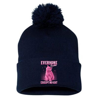 Everyone Sucks Except My Cat Pom Pom 12in Knit Beanie