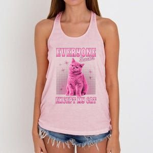 Everyone Sucks Except My Cat Women's Knotted Racerback Tank