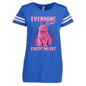 Everyone Sucks Except My Cat Enza Ladies Jersey Football T-Shirt