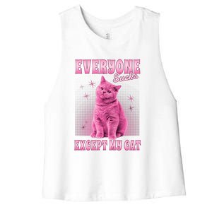 Everyone Sucks Except My Cat Women's Racerback Cropped Tank