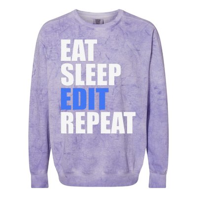 Eat Sleep Edit Repeat Editor Writer Journalist Reporter Colorblast Crewneck Sweatshirt