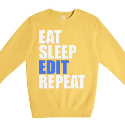 Eat Sleep Edit Repeat Editor Writer Journalist Reporter Premium Crewneck Sweatshirt