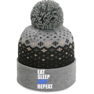 Eat Sleep Edit Repeat Editor Writer Journalist Reporter The Baniff Cuffed Pom Beanie