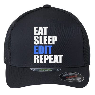Eat Sleep Edit Repeat Editor Writer Journalist Reporter Flexfit Unipanel Trucker Cap