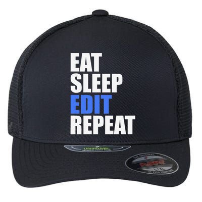 Eat Sleep Edit Repeat Editor Writer Journalist Reporter Flexfit Unipanel Trucker Cap