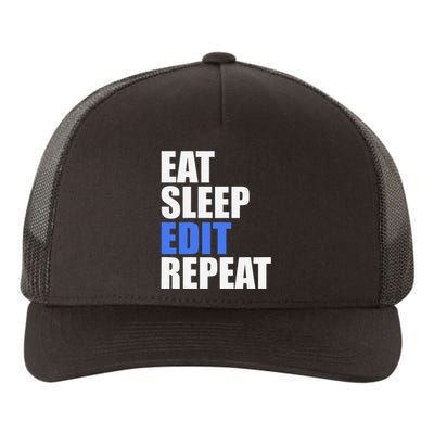 Eat Sleep Edit Repeat Editor Writer Journalist Reporter Yupoong Adult 5-Panel Trucker Hat