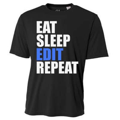 Eat Sleep Edit Repeat Editor Writer Journalist Reporter Cooling Performance Crew T-Shirt