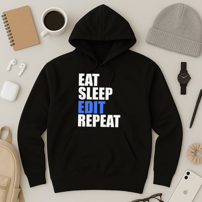 Eat Sleep Edit Repeat Editor Writer Journalist Reporter Hoodie