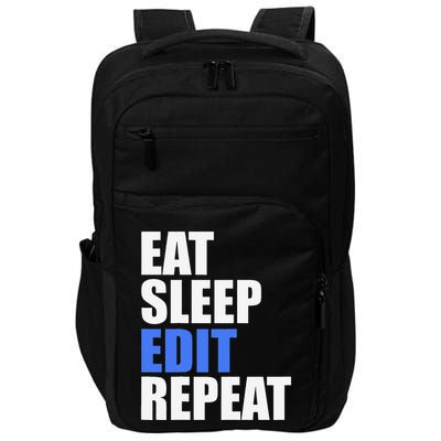 Eat Sleep Edit Repeat Editor Writer Journalist Reporter Impact Tech Backpack