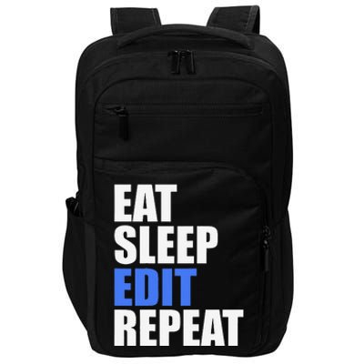 Eat Sleep Edit Repeat Editor Writer Journalist Reporter Impact Tech Backpack