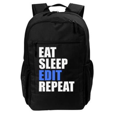 Eat Sleep Edit Repeat Editor Writer Journalist Reporter Daily Commute Backpack