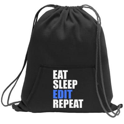 Eat Sleep Edit Repeat Editor Writer Journalist Reporter Sweatshirt Cinch Pack Bag