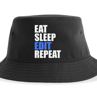 Eat Sleep Edit Repeat Editor Writer Journalist Reporter Sustainable Bucket Hat