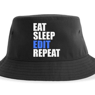 Eat Sleep Edit Repeat Editor Writer Journalist Reporter Sustainable Bucket Hat