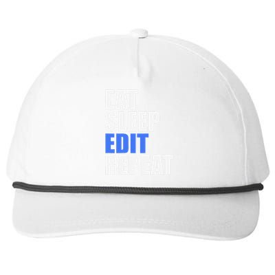 Eat Sleep Edit Repeat Editor Writer Journalist Reporter Snapback Five-Panel Rope Hat